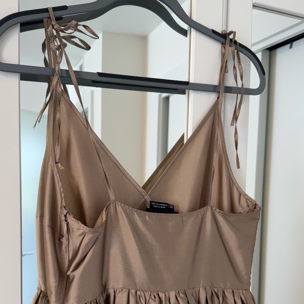 Anthropologie Bronze Taffeta Dress XS - Picture 6 of 6